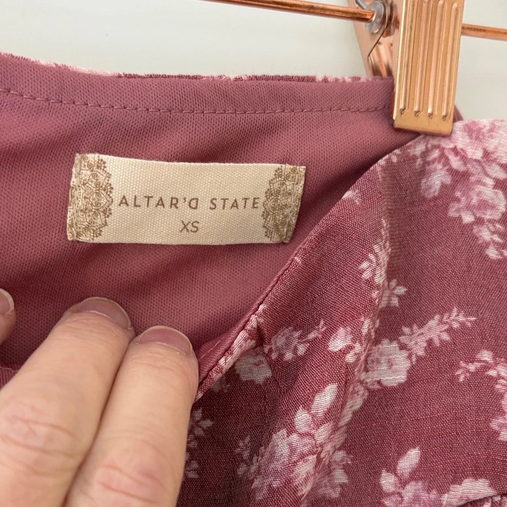 Altar'd State Floral Tiered Mini Skirt - Mauve - Picture 6 of 6